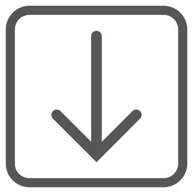 Vektör simgesi bir çerçeve içinde aşağı ok