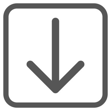 Vektör simgesi bir çerçeve içinde aşağı ok