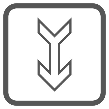 Vektör simgesi bir çerçeve içinde aşağı ok