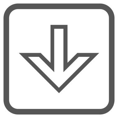 Vektör simgesi bir çerçeve içinde aşağı ok