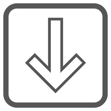 Vektör simgesi bir çerçeve içinde aşağı ok