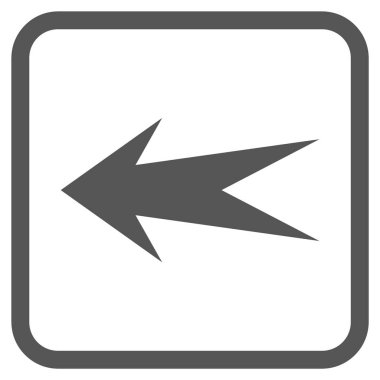 Ok sol vektör simgesi bir çerçeve içinde