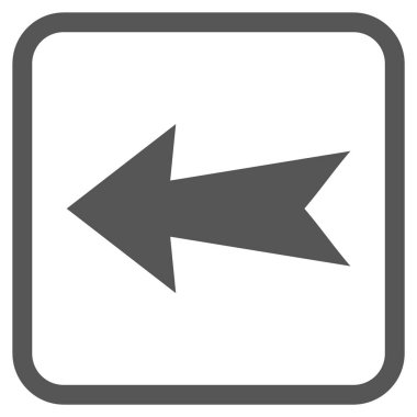 Ok sol vektör simgesi bir çerçeve içinde