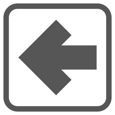 Ok sol vektör simgesi bir çerçeve içinde