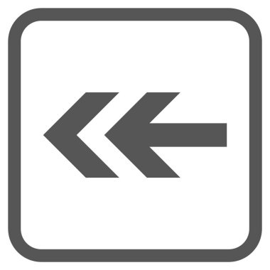 Ok sol vektör simgesi bir çerçeve içinde