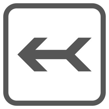 Ok sol vektör simgesi bir çerçeve içinde