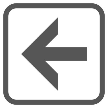 Ok sol vektör simgesi bir çerçeve içinde