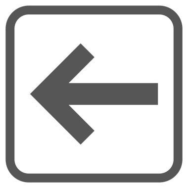 Ok sol vektör simgesi bir çerçeve içinde