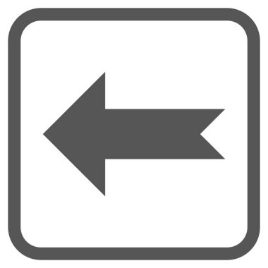 Ok sol vektör simgesi bir çerçeve içinde