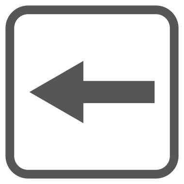 Ok sol vektör simgesi bir çerçeve içinde