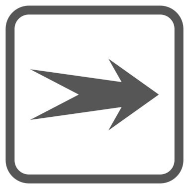 Ok sağ vektör simgesi bir çerçeve içinde