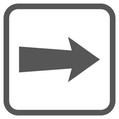 Ok sağ vektör simgesi bir çerçeve içinde