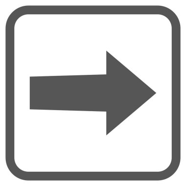 Ok sağ vektör simgesi bir çerçeve içinde