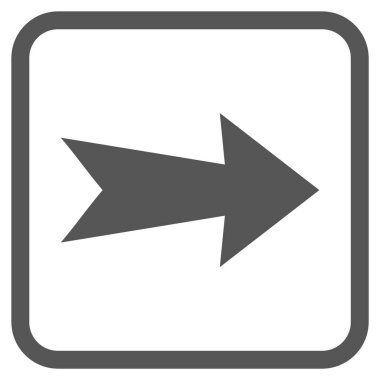 Ok sağ vektör simgesi bir çerçeve içinde