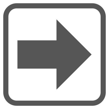 Ok sağ vektör simgesi bir çerçeve içinde