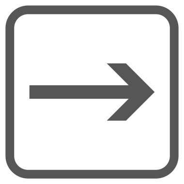 Ok sağ vektör simgesi bir çerçeve içinde