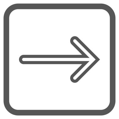 Ok sağ vektör simgesi bir çerçeve içinde