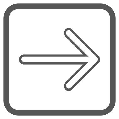 Ok sağ vektör simgesi bir çerçeve içinde