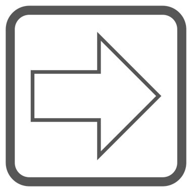 Ok sağ vektör simgesi bir çerçeve içinde