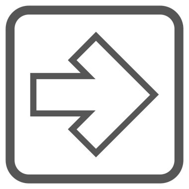 Ok sağ vektör simgesi bir çerçeve içinde