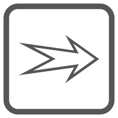 Ok sağ vektör simgesi bir çerçeve içinde