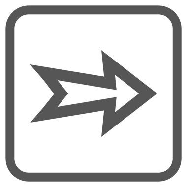 Ok sağ vektör simgesi bir çerçeve içinde