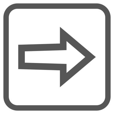 Ok sağ vektör simgesi bir çerçeve içinde