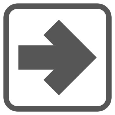 Ok sağ vektör simgesi bir çerçeve içinde