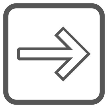 Ok sağ vektör simgesi bir çerçeve içinde