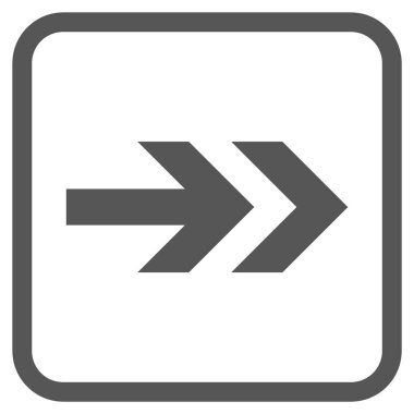 Ok sağ vektör simgesi bir çerçeve içinde