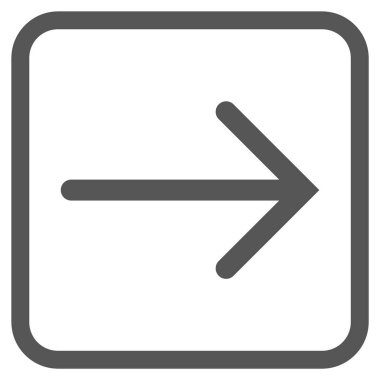 Ok sağ vektör simgesi bir çerçeve içinde