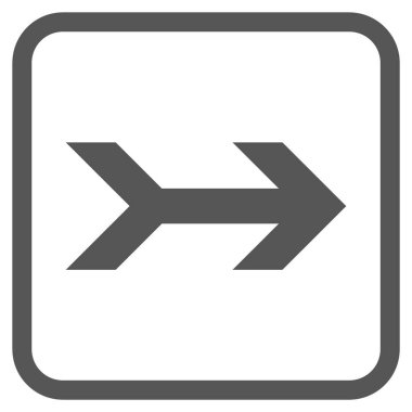 Ok sağ vektör simgesi bir çerçeve içinde