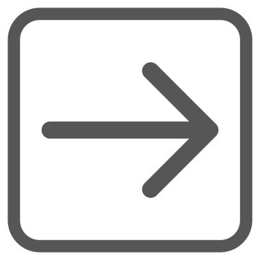 Ok sağ vektör simgesi bir çerçeve içinde