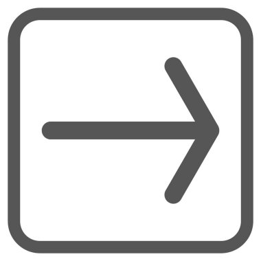 Ok sağ vektör simgesi bir çerçeve içinde