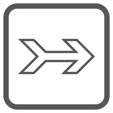 Ok sağ vektör simgesi bir çerçeve içinde