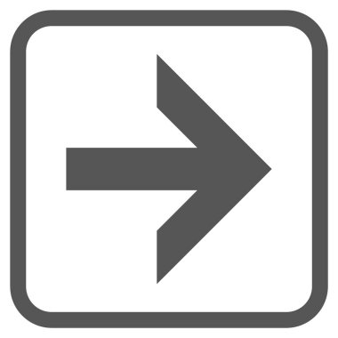 Ok sağ vektör simgesi bir çerçeve içinde