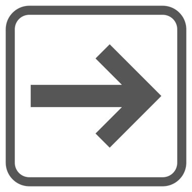 Ok sağ vektör simgesi bir çerçeve içinde