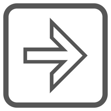 Ok sağ vektör simgesi bir çerçeve içinde