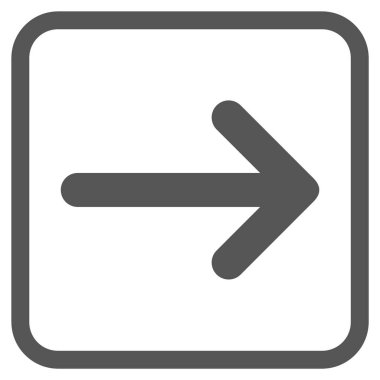 Ok sağ vektör simgesi bir çerçeve içinde