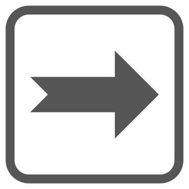 Ok sağ vektör simgesi bir çerçeve içinde