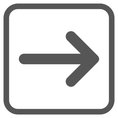 Ok sağ vektör simgesi bir çerçeve içinde