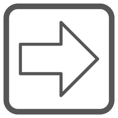 Ok sağ vektör simgesi bir çerçeve içinde