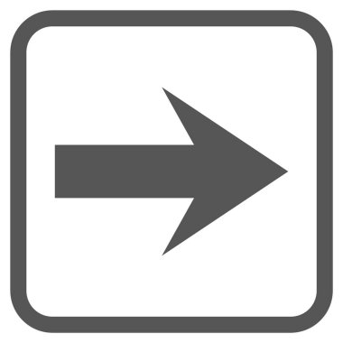 Ok sağ vektör simgesi bir çerçeve içinde