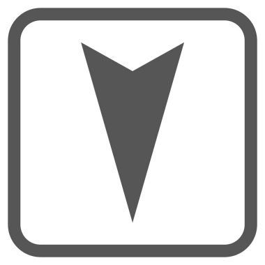 Vektör simgesi bir çerçeve içinde aşağı ok ucu