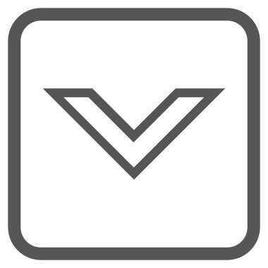 Vektör simgesi bir çerçeve içinde aşağı ok ucu