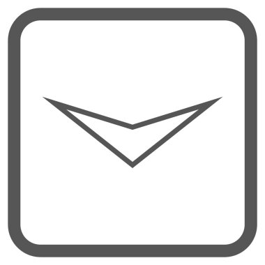 Vektör simgesi bir çerçeve içinde aşağı ok ucu