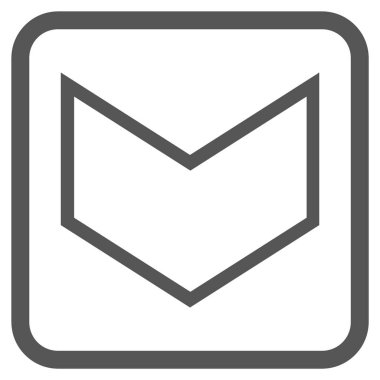 Vektör simgesi bir çerçeve içinde aşağı ok ucu