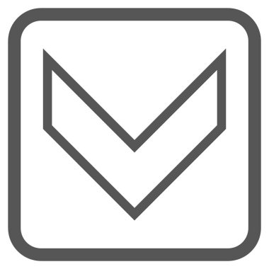 Vektör simgesi bir çerçeve içinde aşağı ok ucu