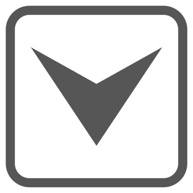 Vektör simgesi bir çerçeve içinde aşağı ok ucu