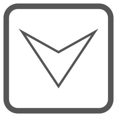 Vektör simgesi bir çerçeve içinde aşağı ok ucu